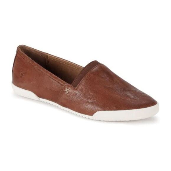 FRYE Melanie Womens Slip-On Leather Sneaker Cognac/Brown Flat Ballet Shoe Size 8 - Picture 4 of 10